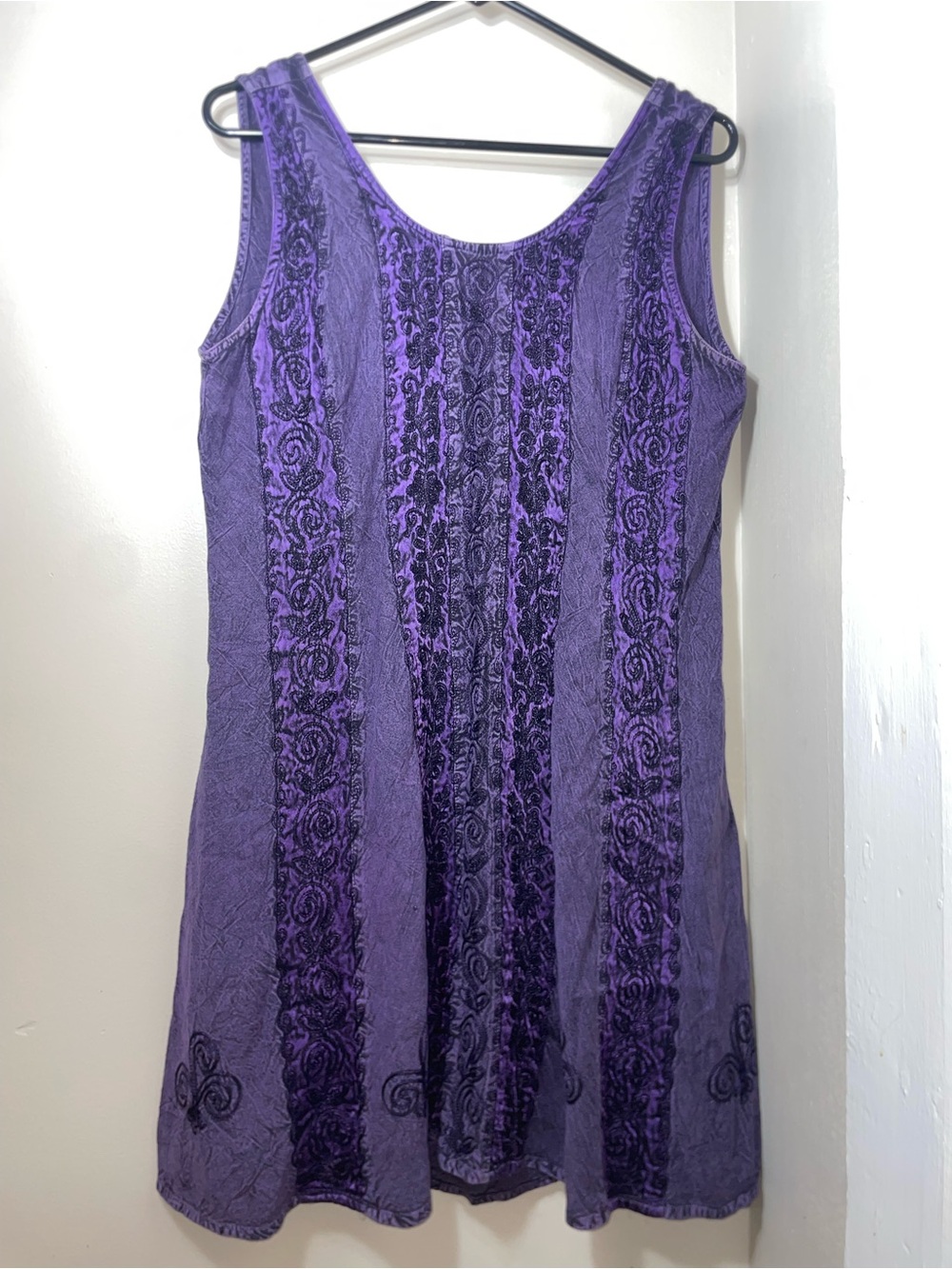 Kirat One Size Floral Embroidered Boho Mini Dress